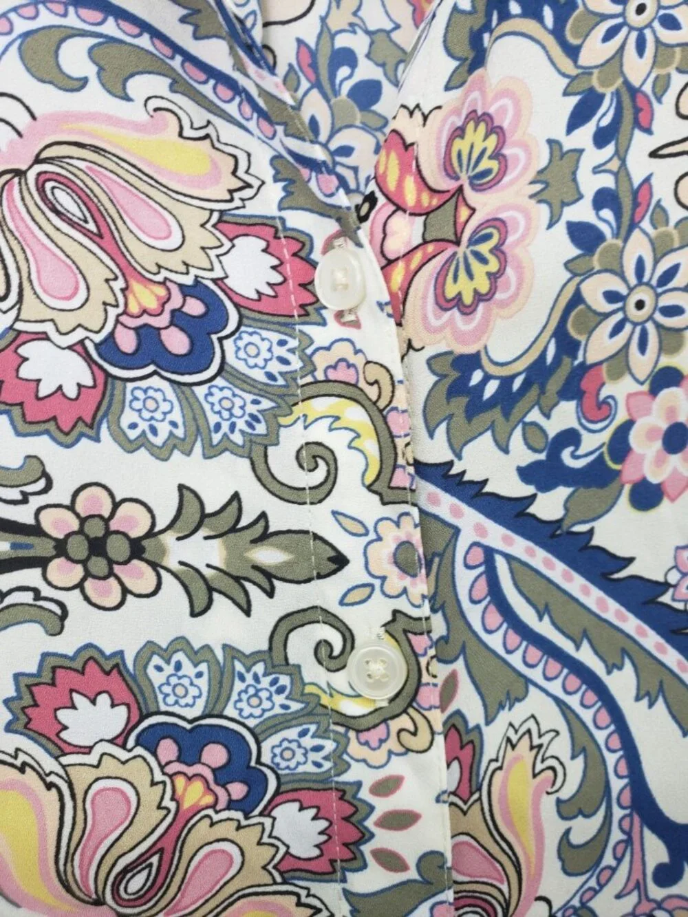 Chico's Paisley Floral Print Tunic Long Sleeve Button Front Shirt Blouse Duster - Picture 6 of 13